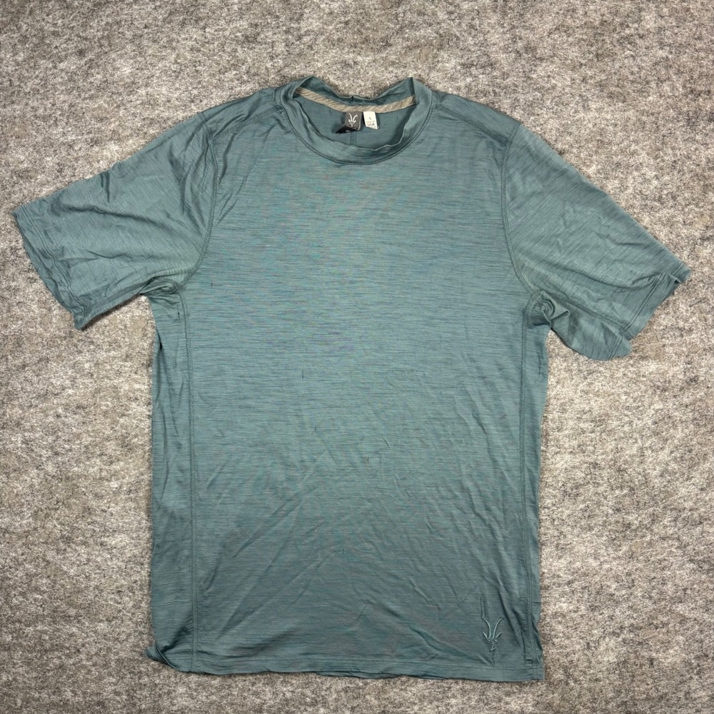 Ibex Merino Wool Short Sleeve Performance Tee Mens S Teal Blue USA Athleisure